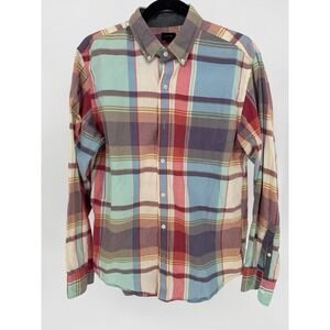 J Crew Mens Plaid Button Down Long Sleeve Shirt Multicolored‎ Size M